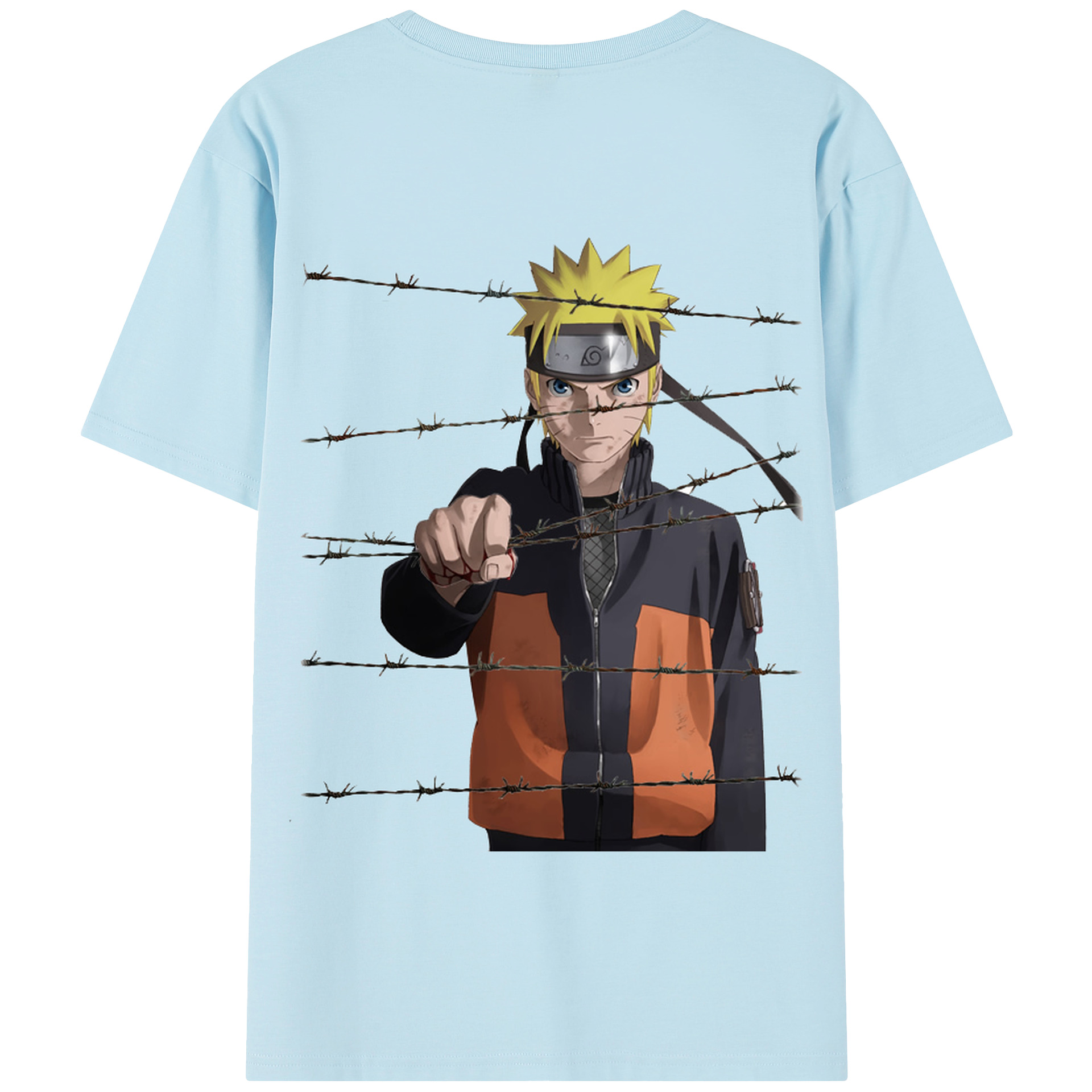 （画像用） NARUTO -ナルト- うずまき ナルト Uzumaki Naruto 綿100％半袖Tシャツ（背面プリント）